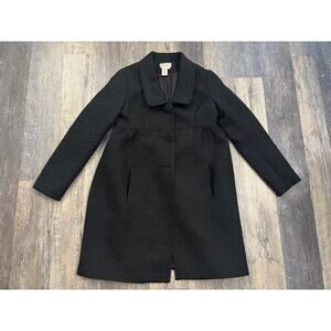 MSSP Max Studio Black Textured Jacquard Empire Waist Coat Jacket Women 4 7D09EZZ